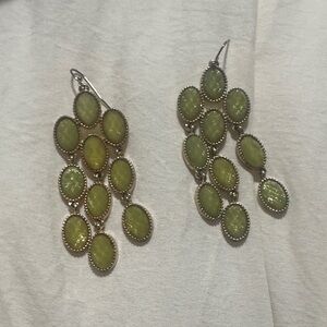 Fun and sparkly Green Chandelier Earrings